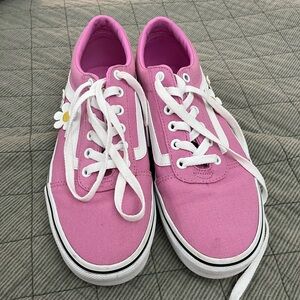 Vans Pink and White Canvas Sneakers